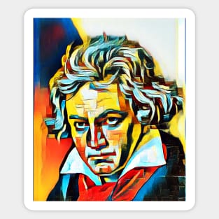 Ludwig van Beethoven Abstract Portrait | Ludwig van Beethoven Artwork 2 Sticker